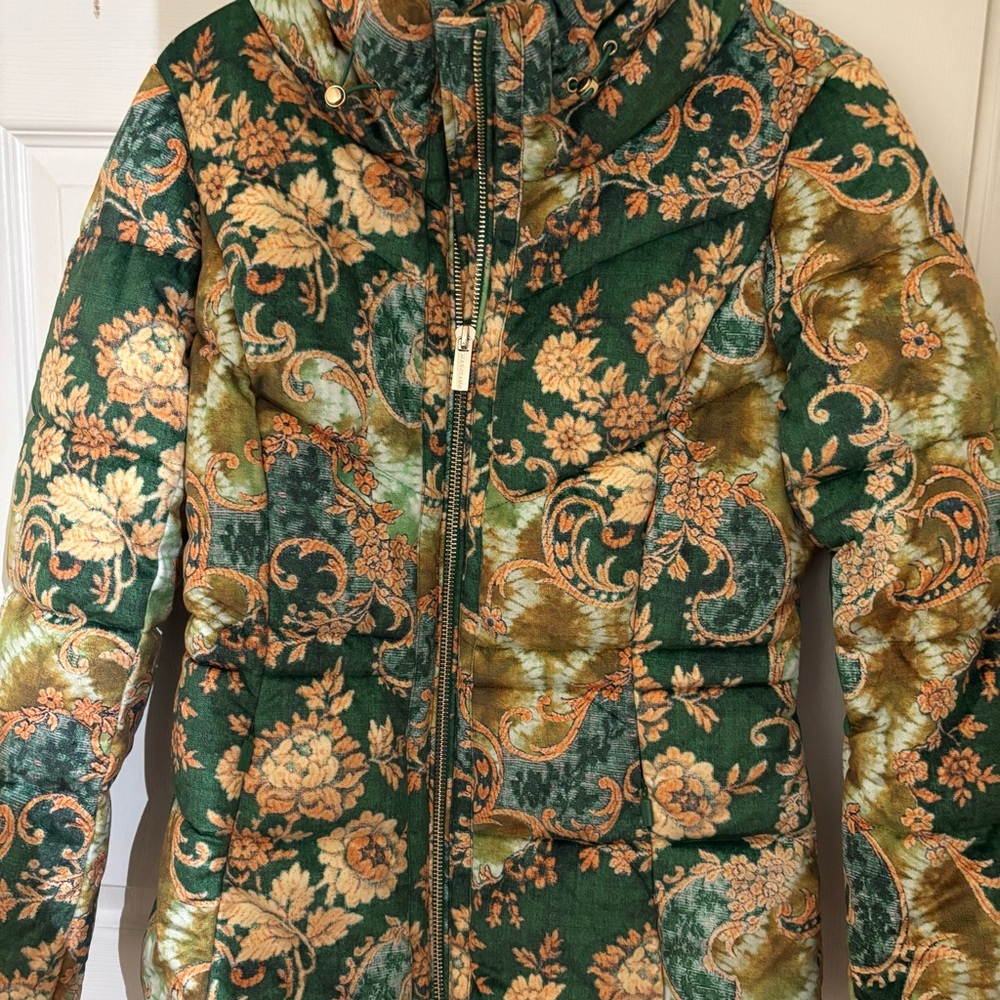 Guess by Marciano Green and Gold Floral Jacket